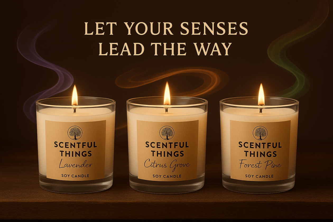 Let your senses lead the way with Scentful Things soy candles.